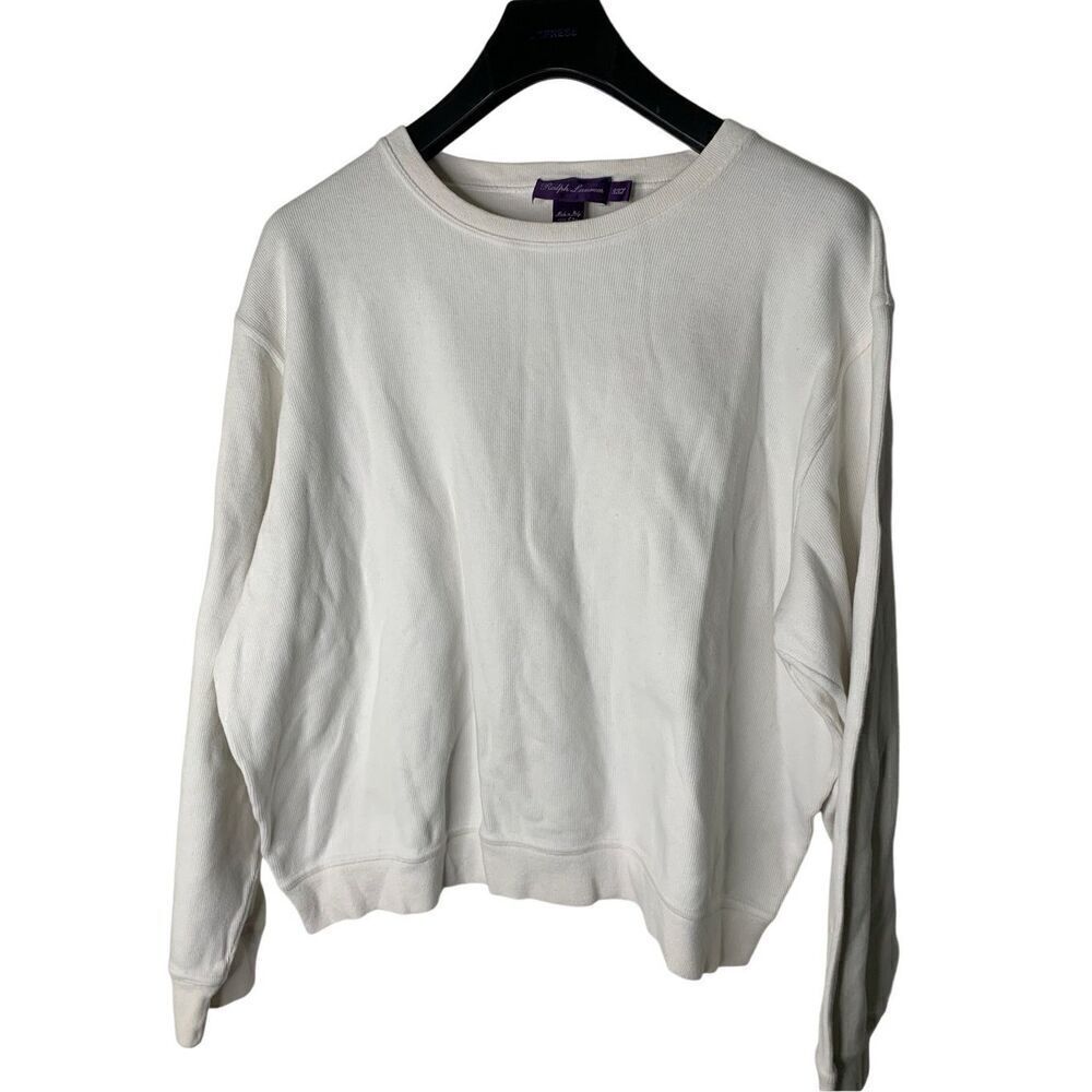 Ralph Lauren Purple Label Collection Made In Italy 100% cotton sweater white XXL